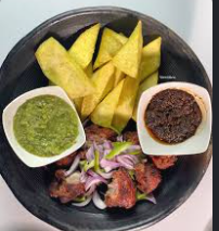 Crispy fried yam with shito